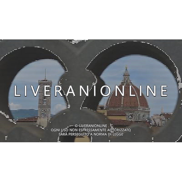 FLORENCE, May 6, 2011 Photo taken on May 4, 2011 shows the Cathedral of Santa Maria del Fiore (R) and Giotto\'s Campanile at the historic center in Florence, central Italy. Florence is the capital city of the Italian region of Tuscany and the symbol of the Renaissance. UNESCO inscribed the historic center of Florence in the World Heritage List in 1982. (/Wang Qingqin) (lyx) VEDUTE DELLA CITTA DI FIRENZE AG ALDO LIVERANI ONLY ITALY