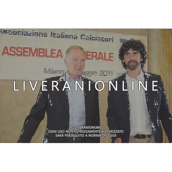 MILANO 09/05/2011 WESTIN PALACE HOTEL ASSEMBLEA GENERALE ASSOCIAZIONE ITALANA CALCIATORI NELLA FOTO DAMIANO TOMMASI SERGIO CAMPANA PH.FIOCHI/ALDO LIVERANI SAS