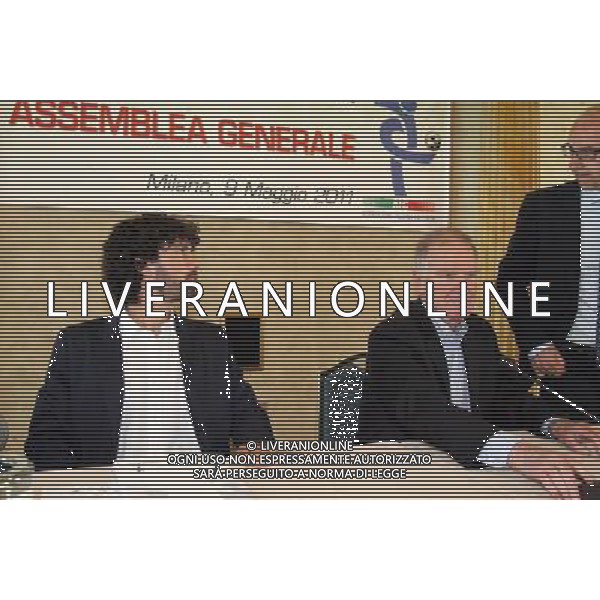 MILANO 09/05/2011 WESTIN PALACE HOTEL ASSEMBLEA GENERALE ASSOCIAZIONE ITALANA CALCIATORI NELLA FOTO DAMIANO TOMMASI SERGIO CAMPANA PH.FIOCHI/ALDO LIVERANI SAS
