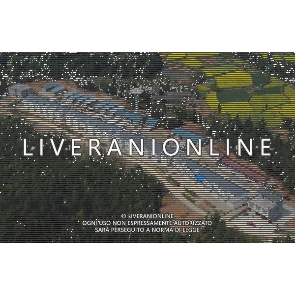 CHENGDU, May 10, 2011 The bird view photo taken on April 10, 2011 shows part of the rural area in southwest China\'s Sichuan Province. Mu Hong, vice director of China\'s National Development and Reform Commission, on Tuesday said 95 percent of the post quake reconstruction projects have been completed so far in the areas hit by a devastating earthquake three years ago. According to the country\'s general reconstruction plan, the rebuilding in the quake zones is expected to be fully completed by the end of September, Mu Hong said. The devastating quake centered in Wenchuan County in southwestern Sichuan on May 12, 2008 left 87,000 people dead or missing and millions homeless. (/Chen Xie) (zhs) CHENGDU, 10 maggio 2011 La fotografia vista uccello preso il 24 Aprile 2011 mostra Erwang Tempio che  in fase di ricostruzione a Dujiangyan City nel sud-ovest della Cina nella provincia del Sichuan. AG. ALDO LIVERANI SAS ITALY ONLY *** Local Caption *** .