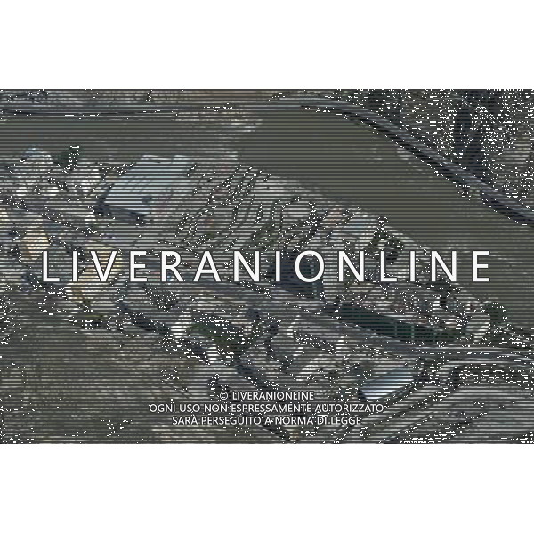 CHENGDU, May 10, 2011 The bird view photo taken on April 24, 2011 shows a scene in Wenchuan, southwest China\'s Sichuan Province. Mu Hong, vice director of China\'s National Development and Reform Commission, on Tuesday said 95 percent of the post quake reconstruction projects have been completed so far in the areas hit by a devastating earthquake three years ago. According to the country\'s general reconstruction plan, the rebuilding in the quake zones is expected to be fully completed by the end of September, Mu Hong said. The devastating quake centered in Wenchuan County in southwestern Sichuan on May 12, 2008 left 87,000 people dead or missing and millions homeless. (/Chen Xie) (zhs) CHENGDU, 10 maggio 2011 La fotografia vista uccello preso il 24 Aprile 2011 mostra Erwang Tempio che  in fase di ricostruzione a Dujiangyan City nel sud-ovest della Cina nella provincia del Sichuan. AG. ALDO LIVERANI SAS ITALY ONLY *** Local Caption *** .