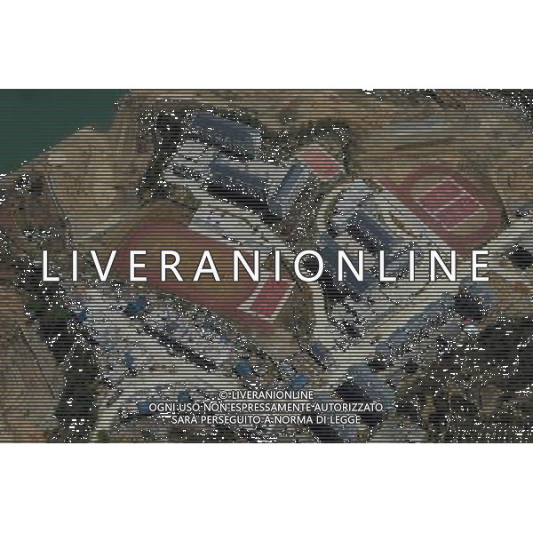 CHENGDU, May 10, 2011 The bird view photo taken on April 10, 2011 shows a school in Qingchuan County in southwest China\'s Sichuan Province. Mu Hong, vice director of China\'s National Development and Reform Commission, on Tuesday said 95 percent of the post quake reconstruction projects have been completed so far in the areas hit by a devastating earthquake three years ago. According to the country\'s general reconstruction plan, the rebuilding in the quake zones is expected to be fully completed by the end of September, Mu Hong said. The devastating quake centered in Wenchuan County in southwestern Sichuan on May 12, 2008 left 87,000 people dead or missing and millions homeless. (/Chen Xie) (zhs) CHENGDU, 10 maggio 2011 La fotografia vista uccello preso il 24 Aprile 2011 mostra Erwang Tempio che  in fase di ricostruzione a Dujiangyan City nel sud-ovest della Cina nella provincia del Sichuan. AG. ALDO LIVERANI SAS ITALY ONLY *** Local Caption *** .