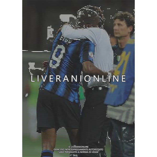 Coppa Italia TIM Cup 2010/2011 Semifinali Ritorno Milano - 11.05.2011 Inter-Roma Nella Foto: esultanza dopo il gol di samuel eto\'o con leonardo /Ph.Vitez-Ag. Aldo Liverani