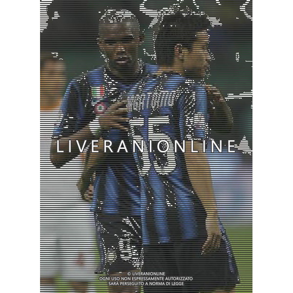 Milano 11-05-2011 Coppa Italia TIM CUP 2010/11 semifinale di ritorno inter-roma 1:1 nella foto samuel eto\'o e yuto nagatomo ph marco luzzani/ag aldo liverani s.a.s.