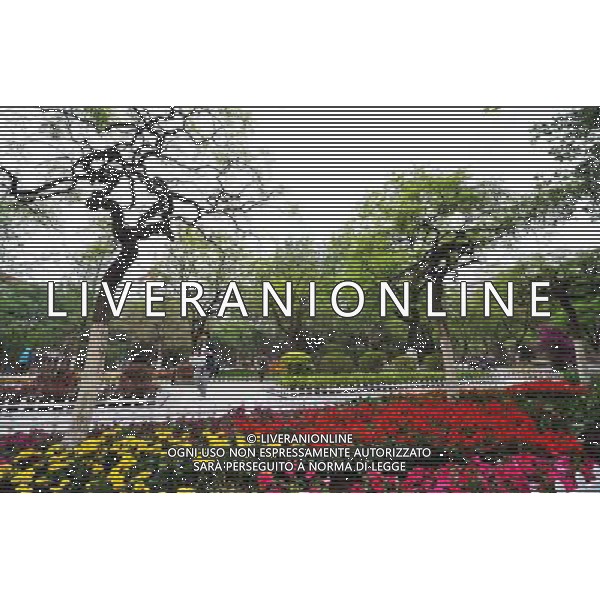 TIANJIN, May 10, 2011 Citizens rest in a garden at Tai\'an Road in Tianjin Municipality, north China, May 9, 2011. Located in the middle of original British concession, Tai\'an road has more than 100 years history, with The Astor Hotel, Victoria Garden and Anglican Church sitting along it. A district with British characters has taken shape after three buildings was basically completed in the Taian Road in Tianjin. (/Qiu Yuewei)(yrz) Citta\' di Tianjin , scorcio con vista sui pricipali monumenti ed edifici storici AG. ALDO LIVERANI SAS ITALY ONLY *** Local Caption *** .