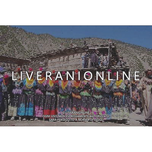 (110516)KALASH, May 16, 2011 Kalash women dance during the annual spring festival celebration in Kalash valley of Pakistan, May 16, 2011. (/Saeed Ahmad) (jl) Annuale festa di Primavera a Kalash AG. ALDO LIVERANI SAS ITALY ONLY *** Local Caption *** .