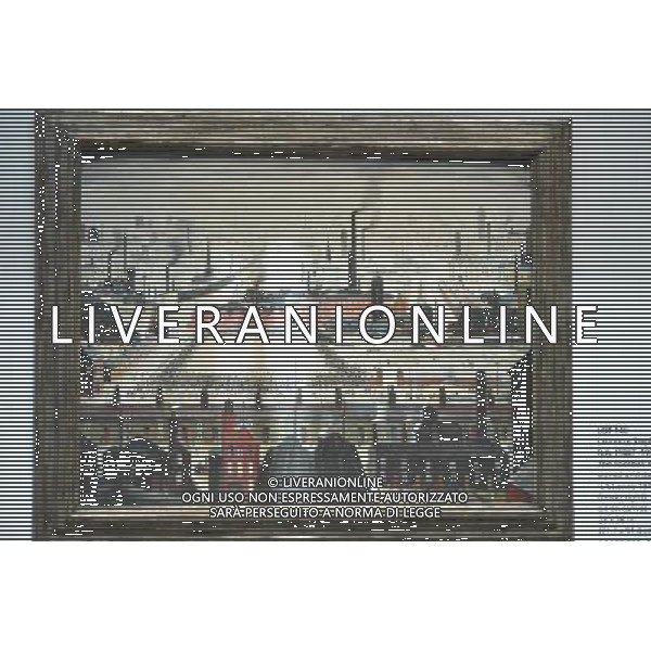 Christies unveil a £14million sale of 20th Century British and Irish Artwhich includes work by L.S. Lowry, Samuel John Peploe and the first painting by Winston Churchill to to painted by him after the end of World War II. Picture shows: The Football Match by L.S Lowry (1949) esimated to realise in excess of £3.5m Christies mostra i dipinti che saranno all\'asta tra cui il primo dipinto di Winston Churchill e quelli che dipinse dopo la fine della seconda guerra mondiale. AG. ALDO LIVERANI SAS ITALY ONLY *** Local Caption *** .