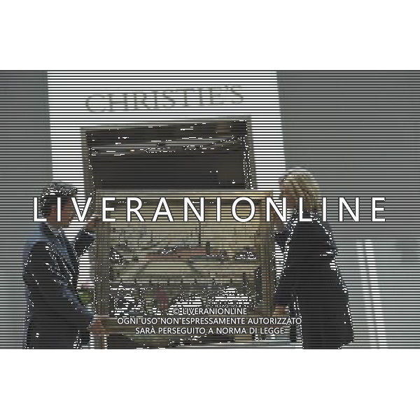 Christies unveil a £14million sale of 20th Century British and Irish Artwhich includes work by L.S. Lowry, Samuel John Peploe and the first painting by Winston Churchill to to painted by him after the end of World War II. Picture shows: The Football Match by L.S Lowry (1949) esimated to realise in excess of £3.5m Christies mostra i dipinti che saranno all\'asta tra cui il primo dipinto di Winston Churchill e quelli che dipinse dopo la fine della seconda guerra mondiale. AG. ALDO LIVERANI SAS ITALY ONLY *** Local Caption *** .