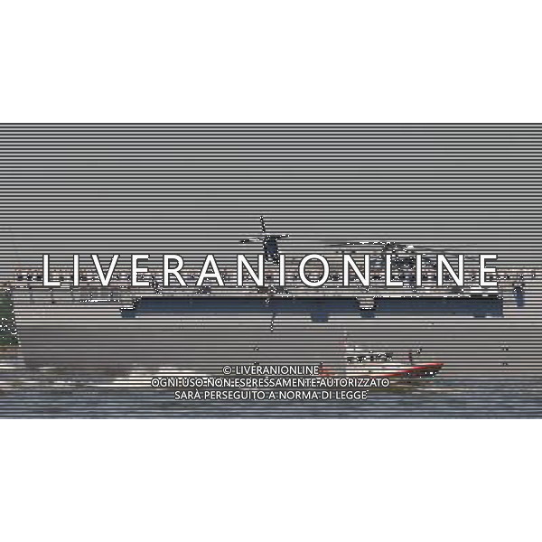 (110525) -- NEW YORK, May 25, 2011 () -- Sailors stand on the deck of the USS New York as it passes the Statue of Liberty during the \'Parade of Ships\' in New York, the United States, May 25, 2011. The 24th annual New York Fleet Week kicked off on the Hudson River Wednesday morning. (/Shen Hong) (wjd) Navi da guerra americane nella consueta \'Parade of Ships\' a New York per la 24ma annuale New York Fleet Week AG. ALDO LIVERANI SAS ITALY ONLY *** Local Caption *** .