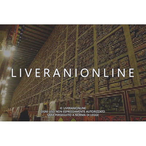 (110526) -- SAGYA, May 26, 2011 () -- Photo taken on May 19, 2011 shows a book cabinet for classical books on Buddhism in Sagya Monastery in Sagya County, southwest China\'s Tibet Autonomous Region. Sagya Monastery, a monastery of Sagayapa sect of Tibetan Buddhism, is known for housing numerous classical books on Buddhism and precious paintings. It was built in 1073 on the gray clay hill on the northern bank of the Chun Qu River in Sagya County, 149 kilometers from Xigaze Prefecture, and designed in a combined architectural style of China\'s Tibetan, Mogolian and Han ethnic groups. The monastery has been repaired and renovated from June 2002 to August 2009, sponsored by the governmental fund of more than 90 million yuan (13.85 million USD). (/Purbu Zhaxi) (zn) Il Tempio Tibetano Buddista di Sagya nella regione autonoma del Tibet AG. ALDO LIVERANI SAS ITYALY ONLY *** Local Caption *** .