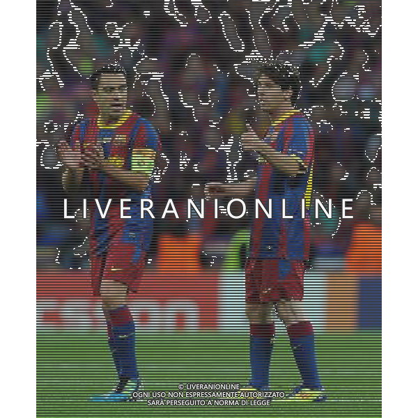 UEFA Champions League 2010/2011 Finale Londra (Inghilterra) - 28.05.2011 Barcellona-Manchester United Nella Foto: messi esultanza dopo il gol con xavi /Ph.Vitez-Ag. Aldo Liverani