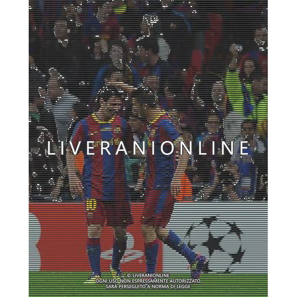 UEFA Champions League 2010/2011 Finale Londra (Inghilterra) - 28.05.2011 Barcellona-Manchester United Nella Foto: villa esultanza dopo il gol con messi /Ph.Vitez-Ag. Aldo Liverani