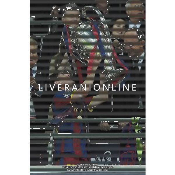 UEFA Champions League 2010/2011 Finale Londra (Inghilterra) - 28.05.2011 Barcellona-Manchester United Nella Foto:messi con la coppa /Ph.Vitez-Ag. Aldo Liverani