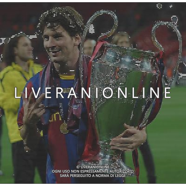 UEFA Champions League 2010/2011 Finale Londra (Inghilterra) - 28.05.2011 Barcellona-Manchester United Nella Foto:messi con la coppa /Ph.Vitez-Ag. Aldo Liverani