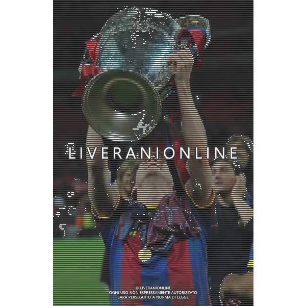 UEFA Champions League 2010/2011 Finale Londra (Inghilterra) - 28.05.2011 Barcellona-Manchester United Nella Foto:messi con la coppa /Ph.Vitez-Ag. Aldo Liverani