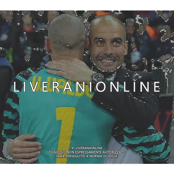 UEFA Champions League 2010/2011 Finale Londra (Inghilterra) - 28.05.2011 Barcellona-Manchester United Nella Foto:Josep Guardiola-Victor Valdes /Ph.Vitez-Ag. Aldo Liverani