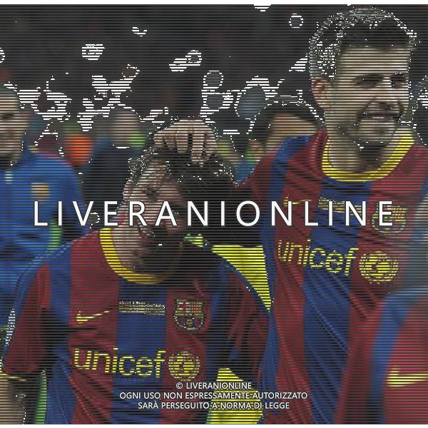 UEFA Champions League 2010/2011 Finale Londra (Inghilterra) - 28.05.2011 Barcellona-Manchester United Nella Foto:Lionel Messi-Gerard Piqu /Ph.Vitez-Ag. Aldo Liverani