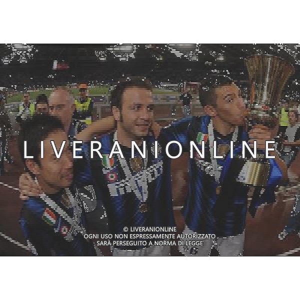 Coppa Italia TIM Cup 2010/2011 Finale Roma - 29.05.2011 Inter-Palermo Nella Foto:Lucio-Yuto Nagatomo-Giampaolo Pazzini /Ph.Vitez-Ag. Aldo Liverani