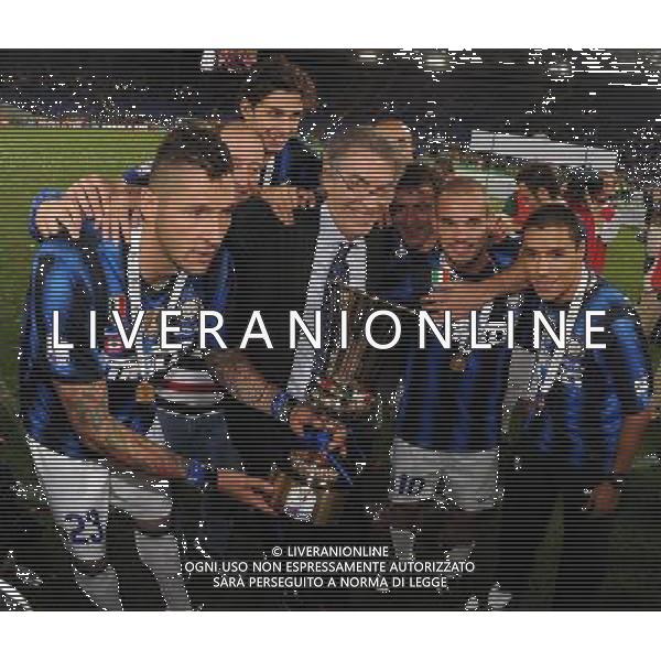 Coppa Italia TIM Cup 2010/2011 Finale Roma - 29.05.2011 Inter-Palermo Nella Foto:Massimo Moratti-Marco Materazzi-Wesley Sneijder-Ivan Ramiro Cordoba-Dejan Stankovic /Ph.Vitez-Ag. Aldo Liverani