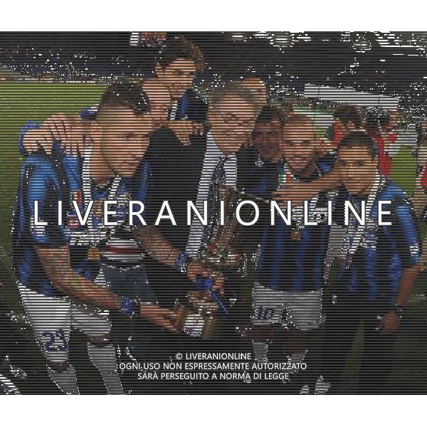 Coppa Italia TIM Cup 2010/2011 Finale Roma - 29.05.2011 Inter-Palermo Nella Foto:Massimo Moratti-Marco Materazzi-Wesley Sneijder-Ivan Ramiro Cordoba-Dejan Stankovic /Ph.Vitez-Ag. Aldo Liverani