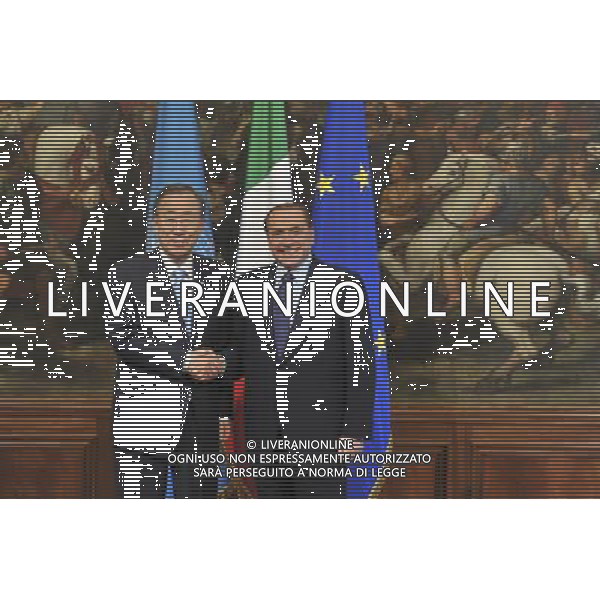 Roma - 01/06/2011 - Palazzo Chigi - Il Presidente del Consiglio Silvio Berlusconi incontra il Segretario Generale delle Nazioni Unite, Ban Ki Moon - nella foto: Silvio Berlusconi e Ban Ki Moon Œ©ANTICOLI /POOL / Fabrizio Corradetti - Ag. Aldo Liverani sas