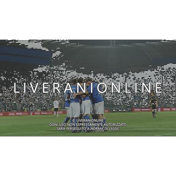 Qualificazioni ai Campionati Europei UEFA EURO 2012 Gruppo C Modena - 03.06.2011 Italia-Estonia Nella Foto: giampaolo pazzini esultanza dopo il gol - abbracci /Ph.Vitez-Ag. Aldo Liverani