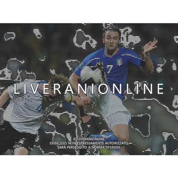 Qualificazioni ai Campionati Europei UEFA EURO 2012 Gruppo C Modena - 03.06.2011 Italia-Estonia Nella Foto:piroja anticipa giampaolo pazzini /Ph.Vitez-Ag. Aldo Liverani