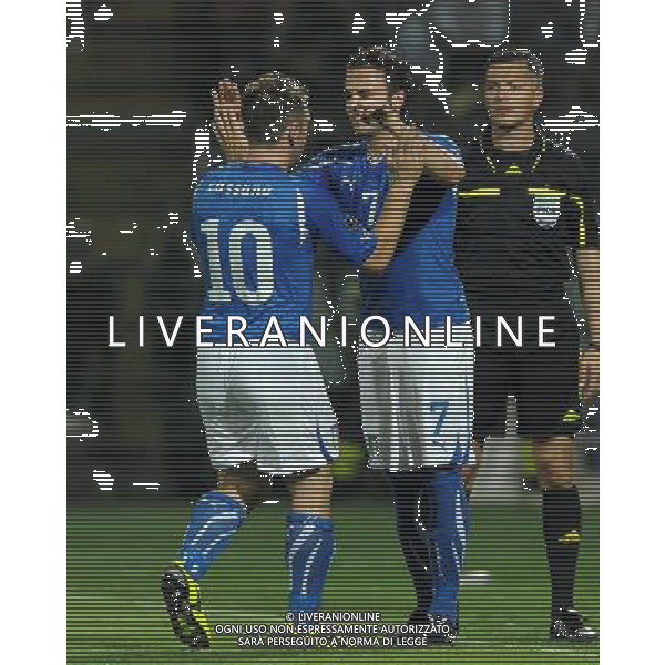 Qualificazioni ai Campionati Europei UEFA EURO 2012 Gruppo C Modena - 03.06.2011 Italia-Estonia Nella Foto:Antonio Cassano-Giampaolo Pazzini /Ph.Vitez-Ag. Aldo Liverani