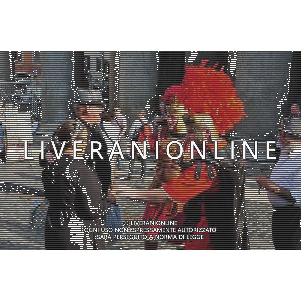 Tourist and Roman soldiers at the square outside the Pantheon in rome. Photo by NEWSCOM OUT AG ALDO LIVERANI S A S