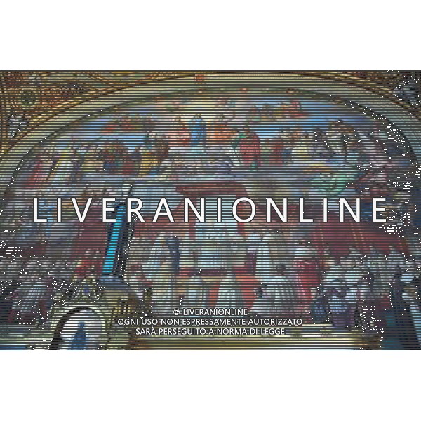 Artwork at the Vatican Museums.Raphael paints at the vatican museum. Photo by NEWSCOM OUT AG ALDO LIVERANI S A S