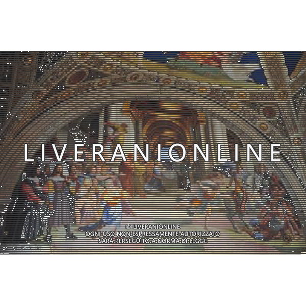 Artwork at the Vatican Museums.Raphael paints at the vatican museum. Photo by NEWSCOM OUT AG ALDO LIVERANI S A S