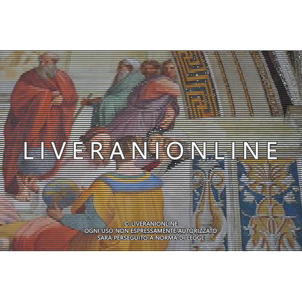 Artwork at the Vatican Museums.Raphael paints at the vatican museum. Photo by NEWSCOM OUT AG ALDO LIVERANI S A S