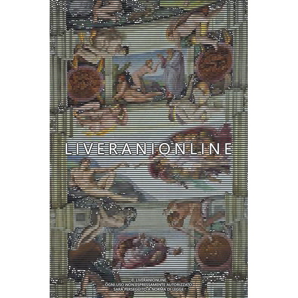 Artwork at the Vatican Museums. The Sistine Chapel ceiling of Michelangelo. Photo by NEWSCOM OUT AG ALDO LIVERANI S A S