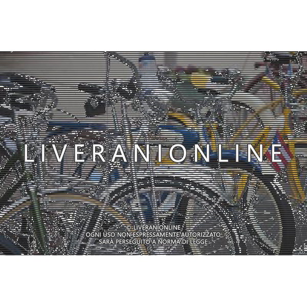 Bicyclists gather in Williamsburg in Brooklyn in New York on Saturday, May 28, 2011 for the Seventh Annual Bicycle Fetish Day. Bike enthusiasts showed off their customized, expensive or old school bicycles to other bike lovers while they competed for prizes and purchased goods from vendors catering to them. ©photoshot/Agenzia Aldo Liverani Sas - ITALY ONLY - Gli abitanti e Turisti a New York affollano la citta\' nell\'inizio non ufficiale dell\'estate