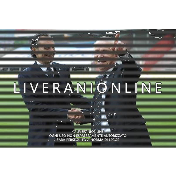 Amichevole Internazionale Liegi (Belgio) - 07.06.2011 Italia-Repubblica d\'Irlanda Nella Foto: cesare prandelli e giovanni trapattoni /Ph.Vitez-Ag. Aldo Liverani