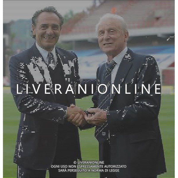 Amichevole Internazionale Liegi (Belgio) - 07.06.2011 Italia-Repubblica d\'Irlanda Nella Foto: cesare prandelli e giovanni trapattoni /Ph.Vitez-Ag. Aldo Liverani