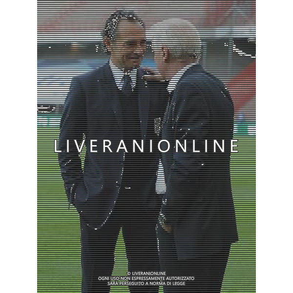 Amichevole Internazionale Liegi (Belgio) - 07.06.2011 Italia-Repubblica d\'Irlanda Nella Foto:Cesare Prandelli-Giovanni Trapattoni /Ph.Vitez-Ag. Aldo Liverani