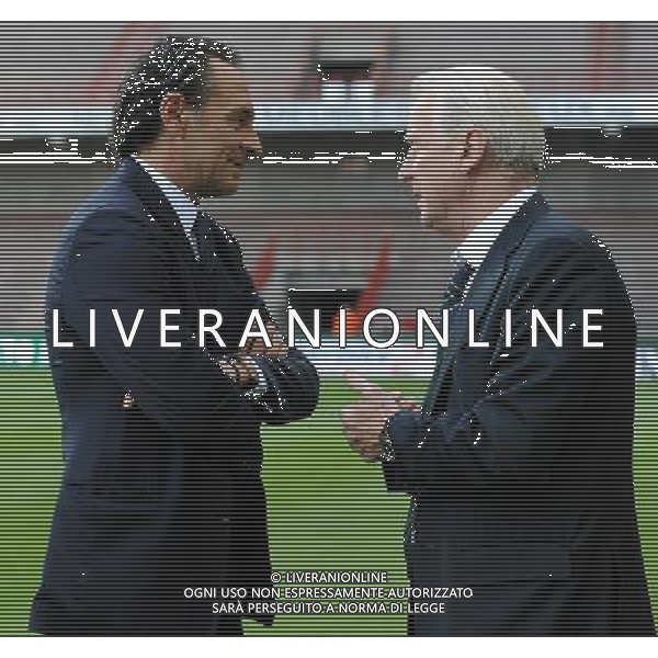 Amichevole Internazionale Liegi (Belgio) - 07.06.2011 Italia-Repubblica d\'Irlanda Nella Foto:Cesare Prandelli-Giovanni Trapattoni /Ph.Vitez-Ag. Aldo Liverani