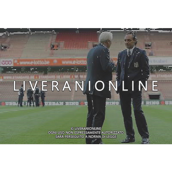 Amichevole Internazionale Liegi (Belgio) - 07.06.2011 Italia-Repubblica d\'Irlanda Nella Foto:Cesare Prandelli-Giovanni Trapattoni /Ph.Vitez-Ag. Aldo Liverani