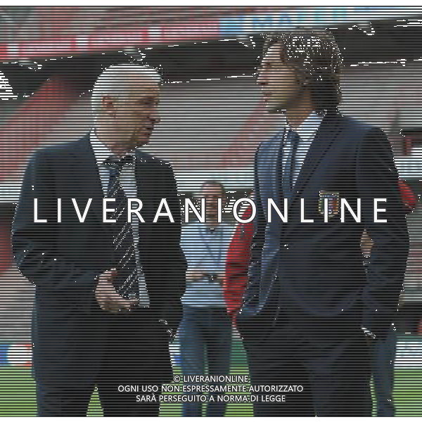 Amichevole Internazionale Liegi (Belgio) - 07.06.2011 Italia-Repubblica d\'Irlanda Nella Foto:Giovanni Trapattoni-Andrea Pirlo /Ph.Vitez-Ag. Aldo Liverani