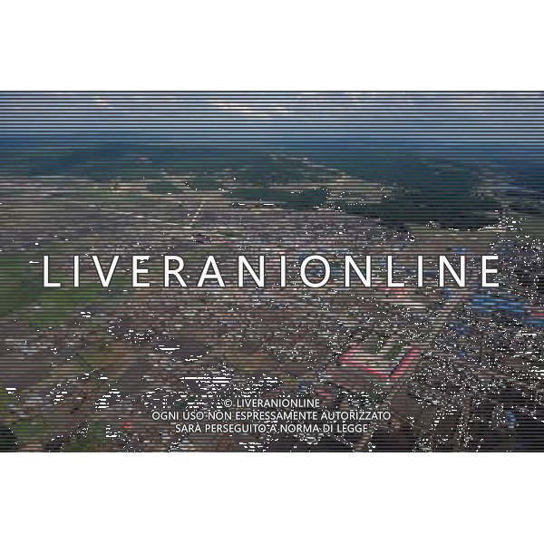 HAILAR, June 9, 2011 Photo taken on June 9, 2011 shows a bird\'s eye view of a town and nearby forests in Hulun Buir, north China\'s Inner Mongolia Autonomous Region. (/Zhang Ling) (zhs) AG. ALDO LIVERANI SAS - ITALY ONLY *** Local Caption *** .