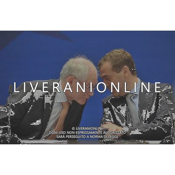 NIZHNV NOVGOROD, June 10, 2011 Russian President Dmitry Medvedev (R) and EU President Herman Van Rompuy attend a press conference after the end of Russia European Union (EU) talks in Nizhny Novgorod, Russia, on June 10, 2011.The 27th Russia EU summit kicked off Friday in the western Russian city of Nizhny Novgorod. It was attended by Russian President Dmitry Medvedev, European Council President Herman Van Rompuy and European Commission President Jose Manuel Barroso. (/Liu Lihang) (lhh) )/photoshot/AG ALDO LIVERANI SAS - ITALY ONLY - *** Local Caption *** .