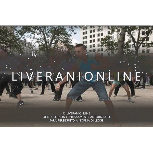 Exercisers participate in a Zumba class in Madison Square Park in New York on Monday, June 6, 2011 as part of the Parks \' Recreation Dept. BeFitNYC fitness activities. The city is offering a free or low cost programs to encourage physical activity and overall wellness in parks and recreation centers in the five boroughs and BeFitNYC on Facebook allows you to find, join and create group activities. (å© Richard B. Levine) /PHOTOSHOT/AG ALDO LIVERANI SAS - ITALY ONLY - *** Local Caption *** .