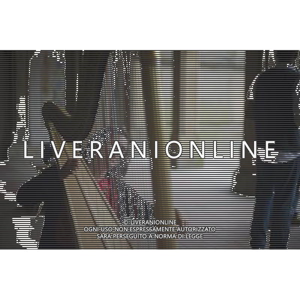 Harpist Mata Epstein plays on Bethesda Terrace in Central Park in New York on Sunday, June 5, 2011. Musicians who play in the park are protesting against the crackdown by the Dept. of Parks and Recreation which prevents them from performing in \'quiet zones\' created by the park. Musicians have traditionally performed on Bethesda Terrace for over 100 years but the Central Park Conservancy wants to turn the area into a revenue generating food court so the enforcement officers have started ticketing performers which they claim is a violation of their free speech rights. (å© Frances M. Roberts) /PHOTOSHOT/AG ALDO LIVERANI SAS - ITALY ONLY - *** Local Caption *** .