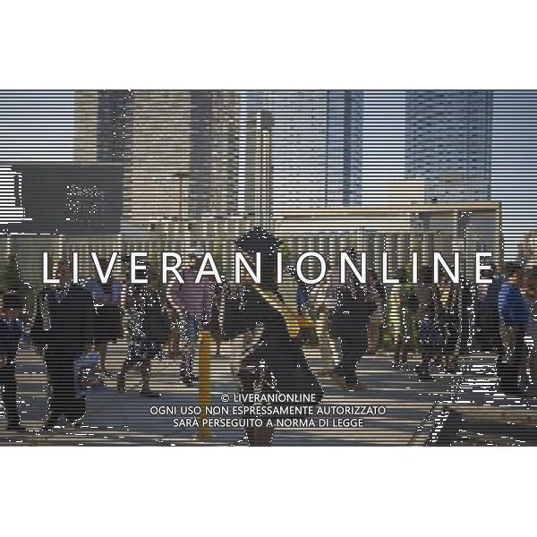 Very recent graduates and their friends and families outside of the Jacob Javits Convention Center in New York after the 45th commencement exercises of John Jay College of Criminal Justice,The City University of New York, on Friday, June 3, 2011. (å© Frances M. Roberts) /PHOTOSHOT/AG ALDO LIVERANI SAS - ITALY ONLY - *** Local Caption *** .