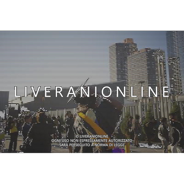 Very recent graduates and their friends and families outside of the Jacob Javits Convention Center in New York after the 45th commencement exercises of John Jay College of Criminal Justice,The City University of New York, on Friday, June 3, 2011. (å© Frances M. Roberts) /PHOTOSHOT/AG ALDO LIVERANI SAS - ITALY ONLY - *** Local Caption *** .