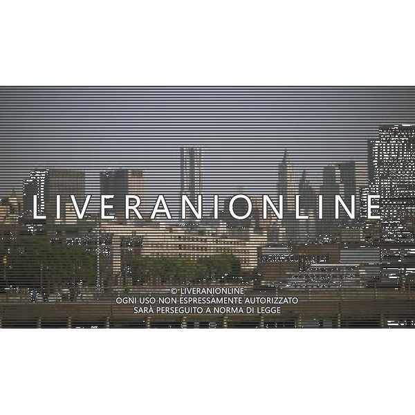 Architect Frank Gehry\'s 76-story Beekman Tower, center, in Lower Manhattan seen on Wednesday, June 8, 2011. Seen from Hudson River Park in Greenwich Village.(å© Richard B. Levine) /PHOTOSHOT/AG ALDO LIVERANI SAS - ITALY ONLY - *** Local Caption *** .