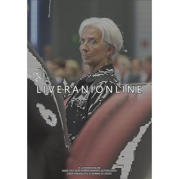 BRUSSELS-EU-FRANCE (110614) -- Brussels, Jun 14, 2011 -- The French Minister of Economy, Finance, \' Industry Christine Lagarde listens to the speach of the President of the European Commission (Not pictured) during a conference organised by the European Commission on \'commodities and Raw materials: Chalenges and policy responses\', in the EU Commission headquarter, on June 14; 2011; in Brussels, the Belgium capital. Conferenza organizzata dalla Commissione europea su \'Beni e materie prime: Sfide e risposte politiche\', nella sede della Commissione UE AG. ALDO LIVERANI SAS - ITALY ONLY *** Local Caption *** .