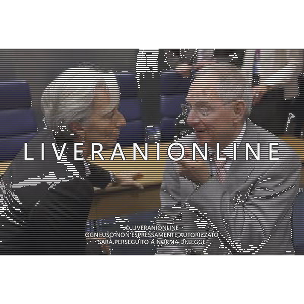 (110620) -- Luxembourg, Jun 20, 2011 -- The French Ministerof Economy, Finance, \' Industry Christine Lagarde (L) talks with the German Minister of Finance Wolfgang SchŠuble (R) prior the start of the second day of an Eurogroup Council ministers meeting in the EU Headquarter in Luxembourg on June 20; 2011. AG ALDO LIVERANI S A S ONLY ITALY