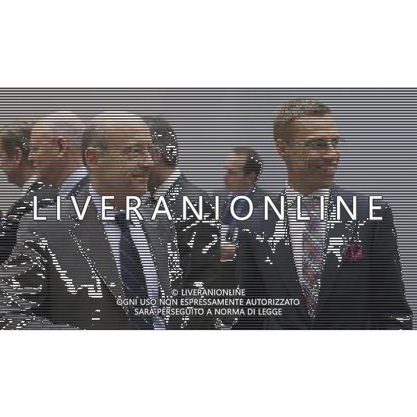 (110620) -- Luxembourg, Jun 20, 2011 -- The French Minister of Foreign \' European Affairs Alain Juppe (L) talks with the Finish Minister of Foreign Affairs Cai-Goran Alexander Stubb (R) a EU foreign affairs Ministers Council ministers meeting in the EU Headquarter in Luxembourg on June 20; 2011. AG ALDO LIVERANI S A S ONLY ITALY